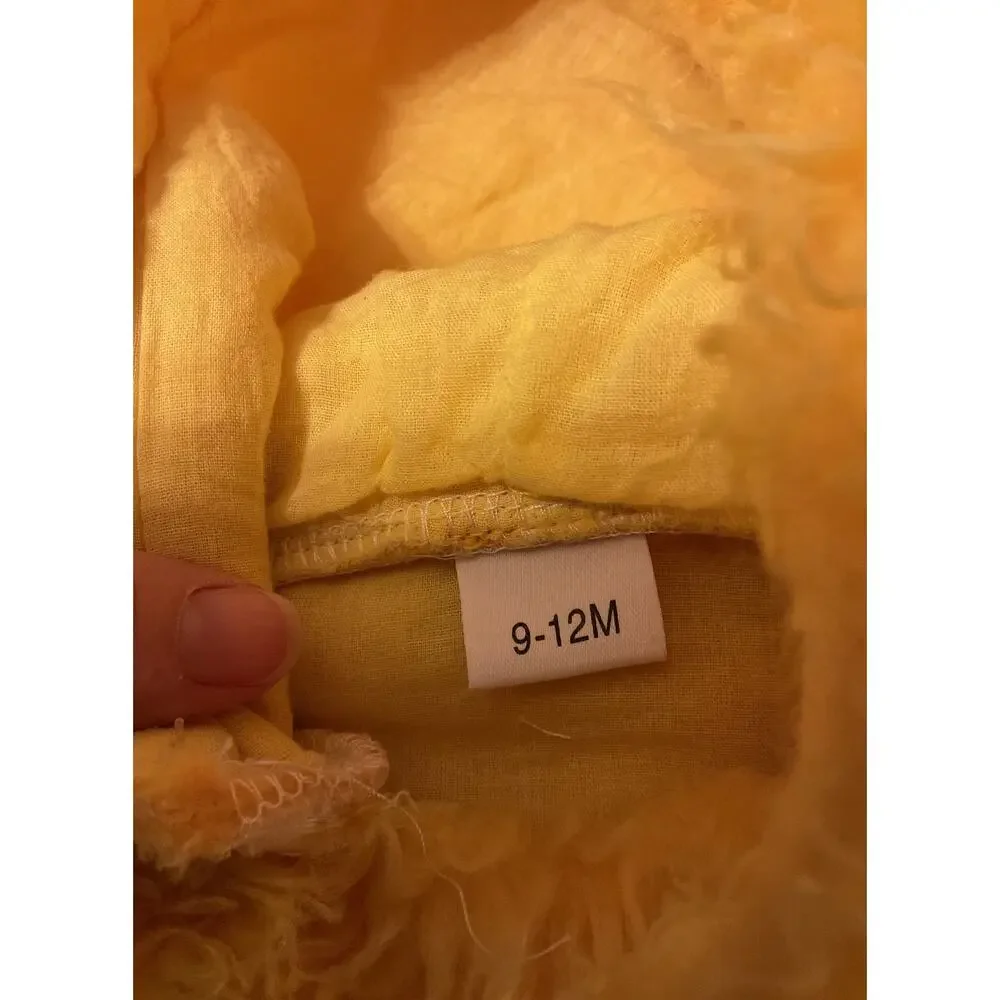 Vintage 90’s Yellow Chicken Costume for Baby Toddler Furry Romper 9-12 Months